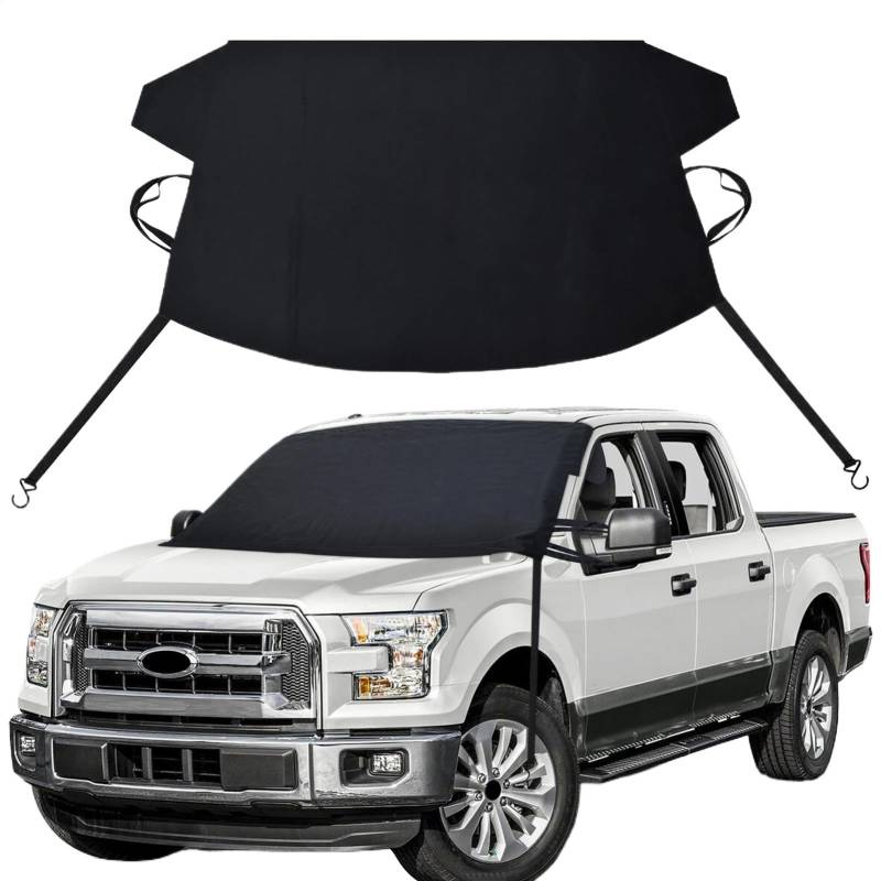 Windscreen Cover, Winter Car Cover, Car Windshield Sun Shield, Truck Ice Cover, 110 x 150 cm/43.31 x 59.06 Zoll, Car Windshield Snow Covers with Sun Shield Ice Frost Protection Covers, Black von Générique