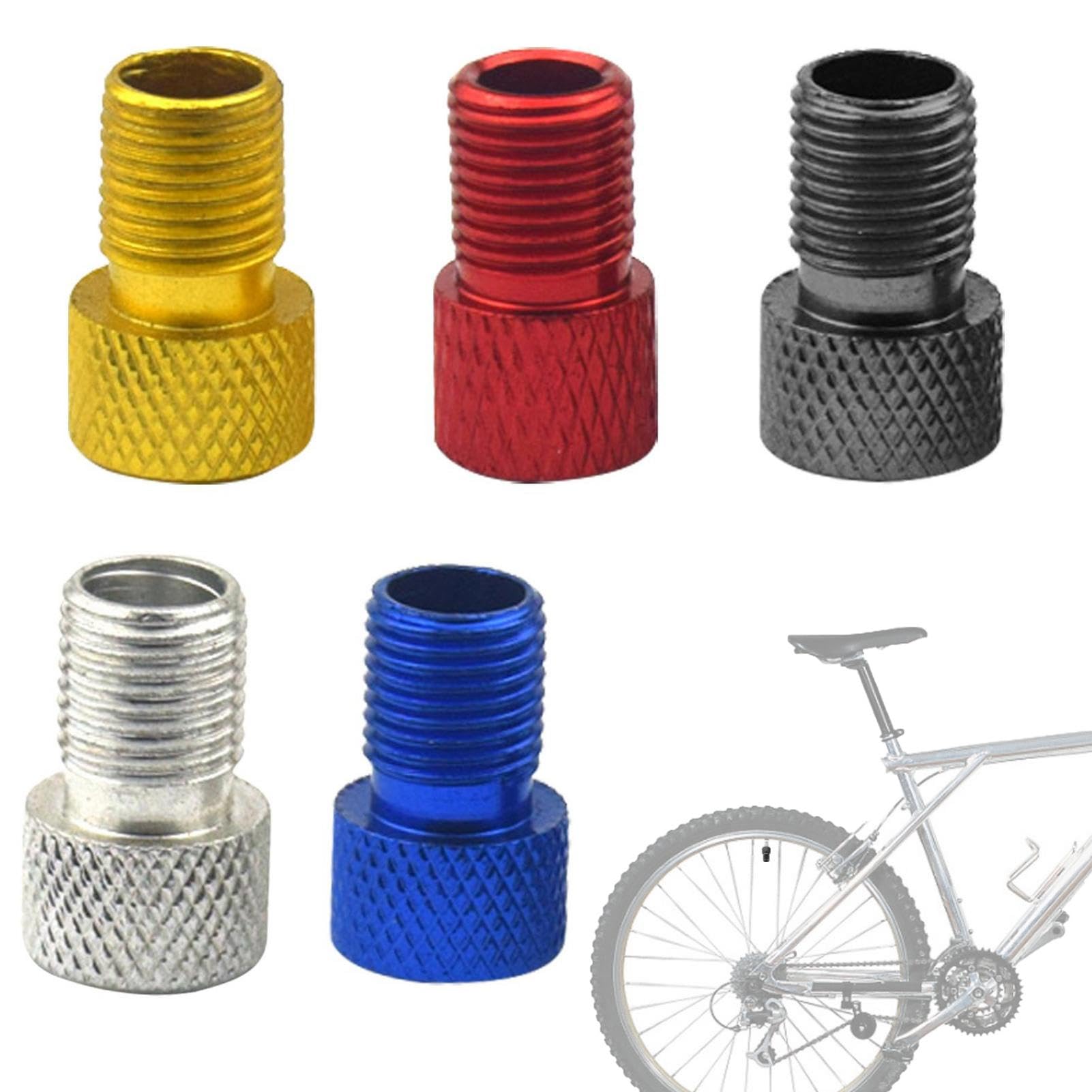 1/5 Stück Ventil Adapter - Fahrradventil Adapter Mit Dichtring | Autoventil Adapter Luftpumpe Adapter | Französisches Ventil Adapter Für Fahrradpumpe Standpumpe Luft- Ballpumpe von Generisch