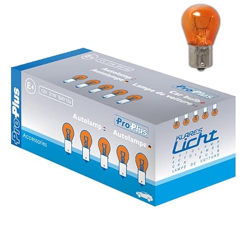 10 Stück Glühbirne Orange 12V 21W BA15s - Lampe - Autolampe - Kugellampe - Birnen von Generisch