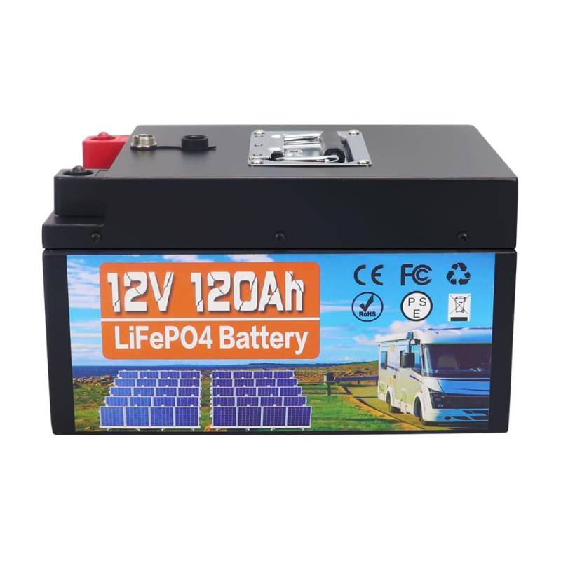 12V 120Ah LiFePO4 Batterie, 1536Wh Lithium Akku mit 100A BMS, Max. 15000 Zyklen Ladezyklen, Unterstützung in Serie/Parallelschaltung, Perfekter Ersatz für Blei-Säure für Wohnmobile, Solaranlage von Generisch