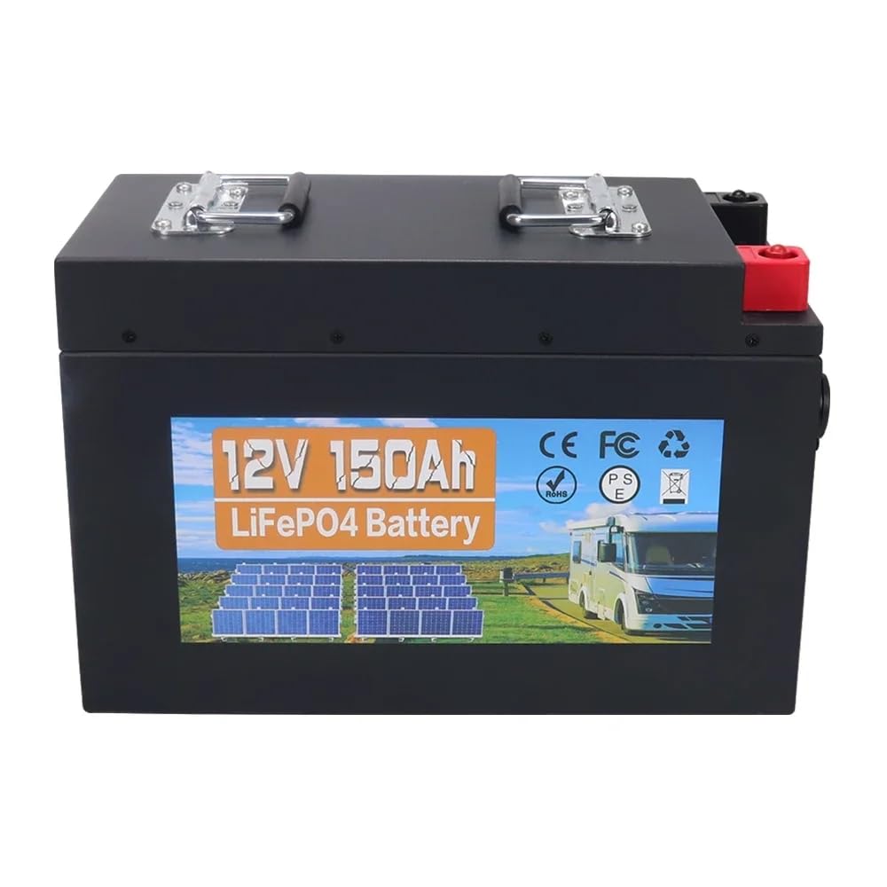 12V 150Ah LiFePO4 Batterie, 1920Wh Lithium Akku mit 100A BMS, Max. 15000 Zyklen Ladezyklen, Unterstützung in Serie/Parallelschaltung, Perfekter Ersatz für Blei-Säure für Wohnmobile, Solaranlage von Generisch