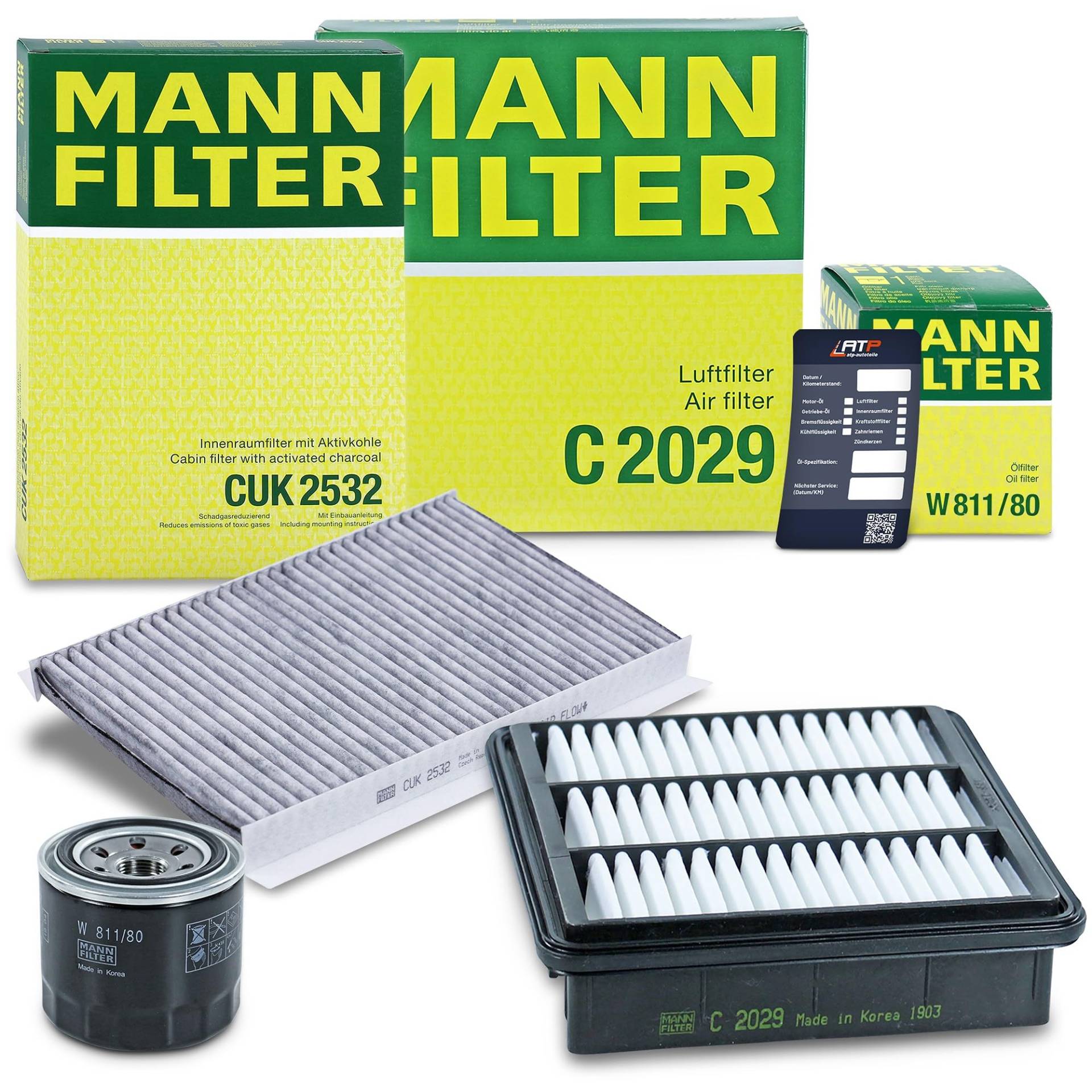 MANN-FILTER Inspektionspaket Filterset 1x Ölfilter, 1x Luftfilter, 1x Innenraumfilter (Aktivkohlefilter) Kompatibel mit HYUNDAI i30 (FD), KIA CEE'D (JD) (ED) von Generisch