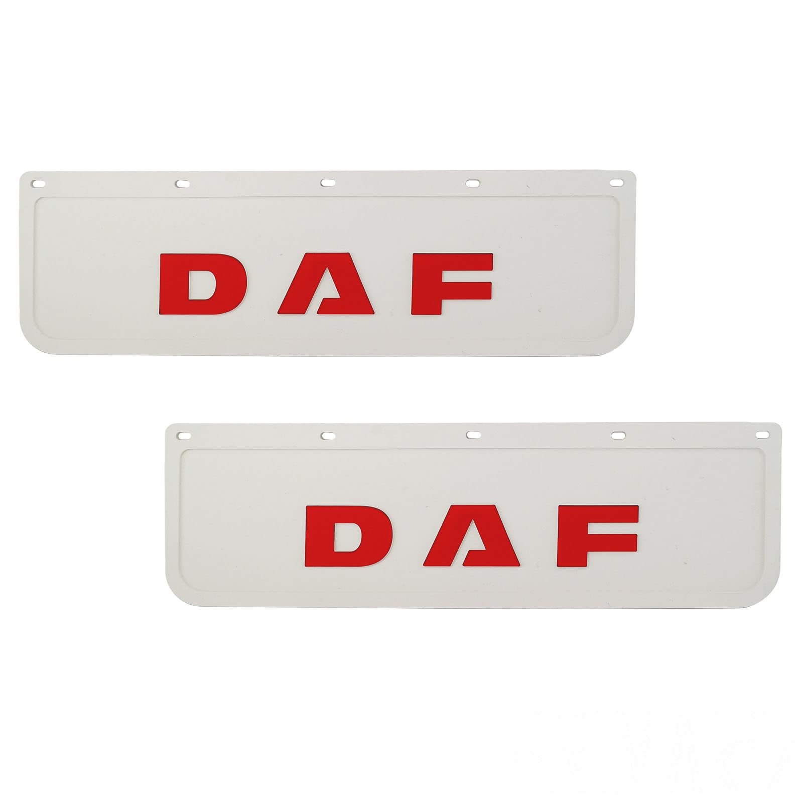 2X Schmutzfänger Schmutzlappen Spritzlappen für DAF LKW 60x18cm Hartgummi, weiß-rot von Generisch