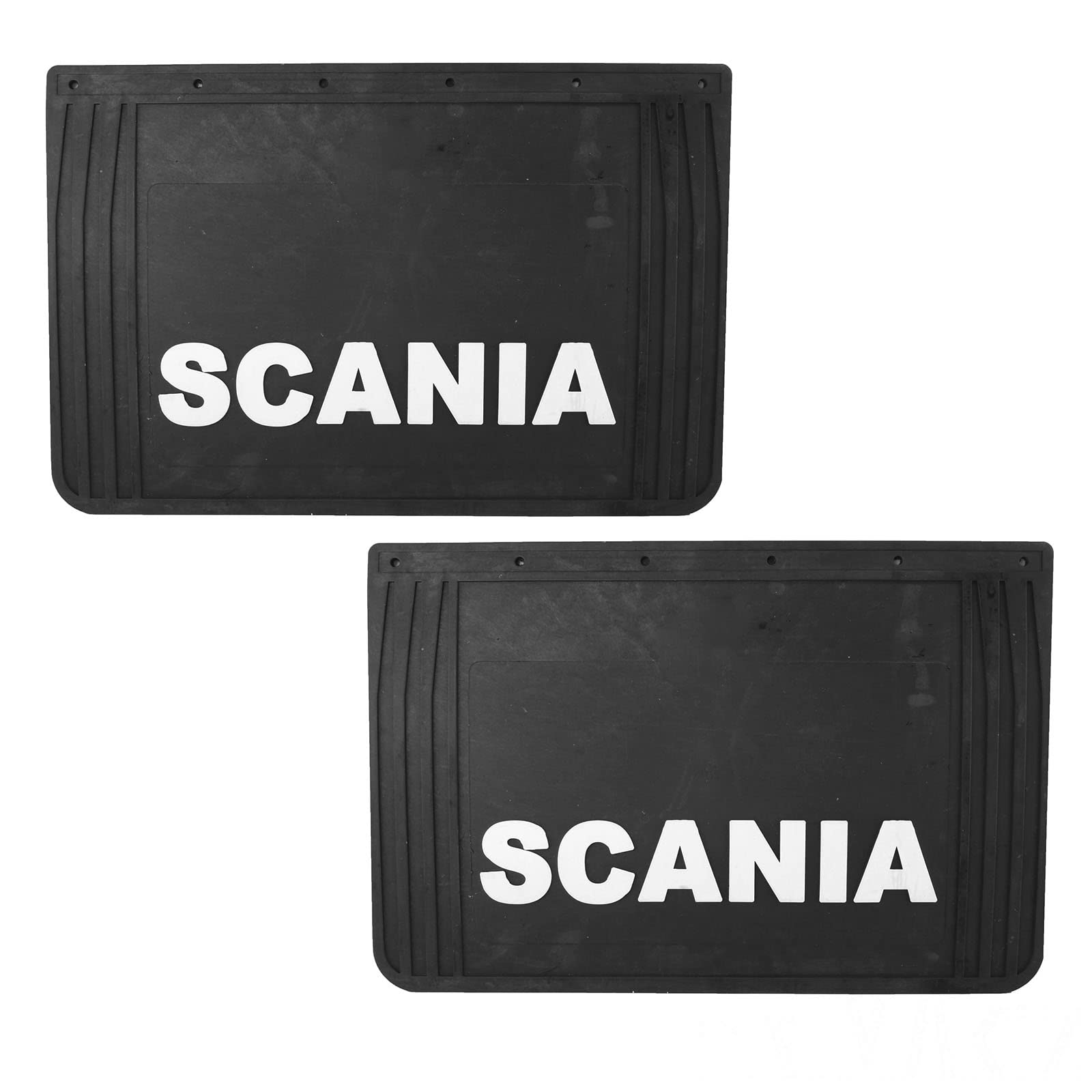 2X Schmutzfänger Schmutzlappen Spritzlappen für Scania LKW 60x40cm Hartgummi, schwarz-weiß von Generisch