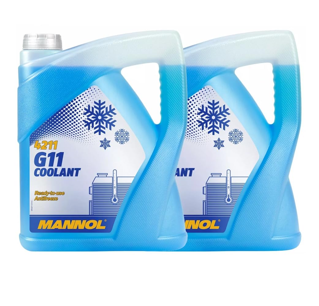 2x 5L für MANNOL Blue Kühlmittel G11 4211 gebrauchsfertig Frostschutz -30°C + 125 SAE J1034 von Generisch