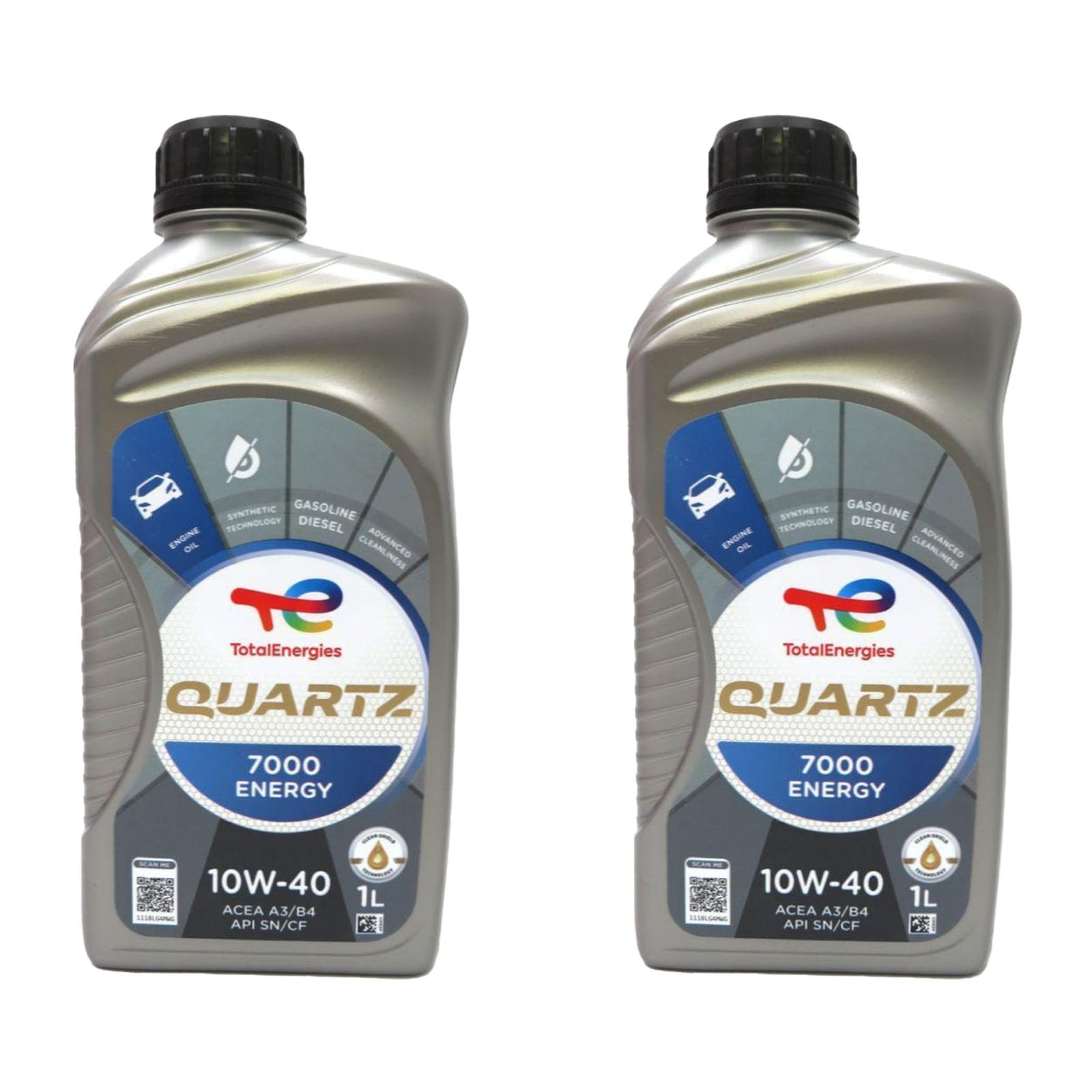 2x Motoröl 10W-40 Total Quartz 7000 10W-40-1L Flasche von Generisch