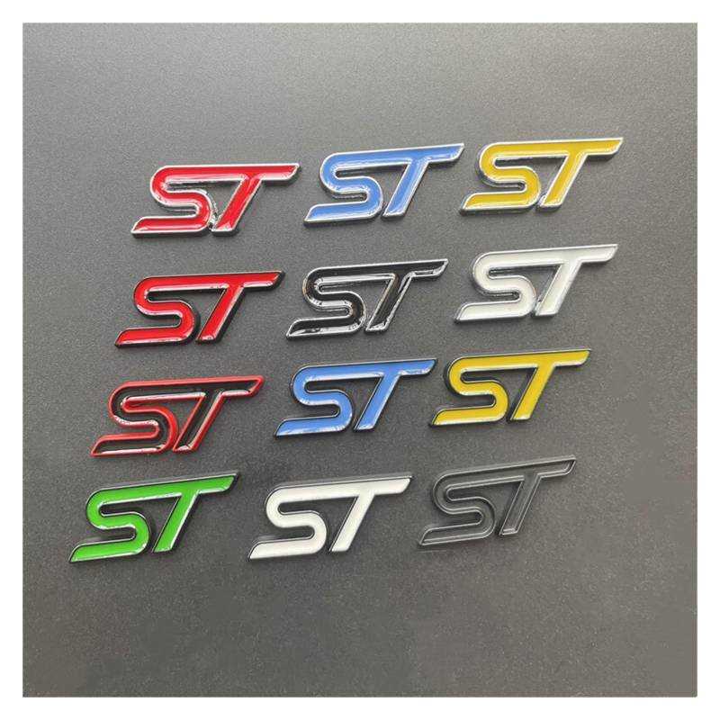 3D Metall Auto Emblem ST Lenkrad Abzeichen Kompatibel mit Focus 2 3 K2 MK3 MK7 Kuga Puma Explorer Edge Fiesta ST Aufkleber Zubehör (Blau Schwarz) von Generisch