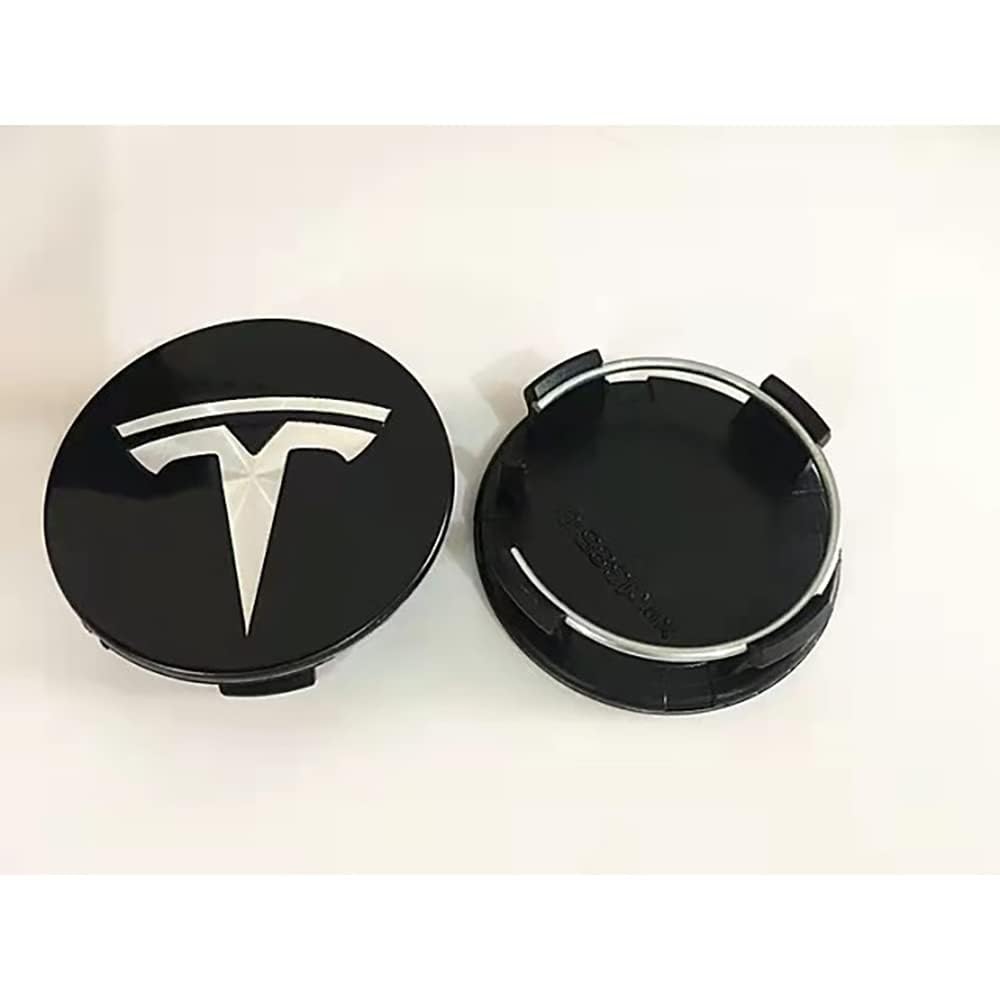 4 Stück Auto Aluminiumlegierung Nabenkappen Radmitte Reifen Emblem Abdeckung kompatibel mit Tesla Modell 3/S/X/Y Felgen Aufkleber Styling Dekorieren Zubehör F von Generisch