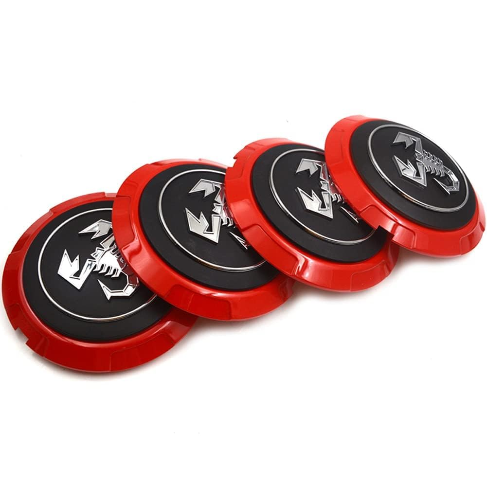 4 Stück Auto Nabendeckel Radmittenkappen Compatible with FIAT 500 Abarth 133mm, Nabenkappen Radnabenkappen Staubschutzabdeckung Radnabenabdeckung Wasserdicht Zubehör von Generisch