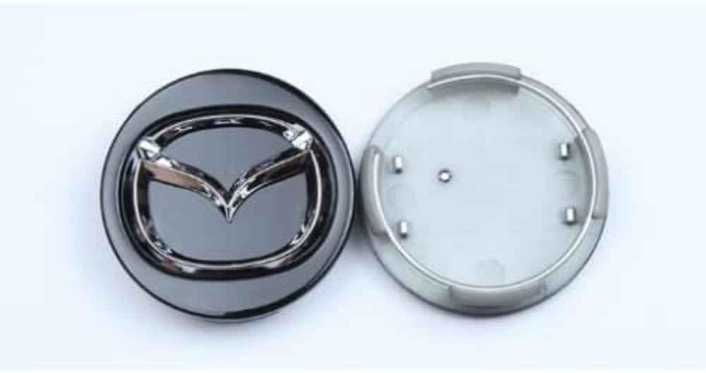 4 Stück Auto Radnabenkappen, Compatible with Mazda 2 3 5 6 MX5 MX30 CX30 CX5 CX50 CX 7 8 9 60 mm Radnabenabdeckung Radkappen Wheel Caps Nabenkappen mit Logo Center Felgendeckel von Generisch