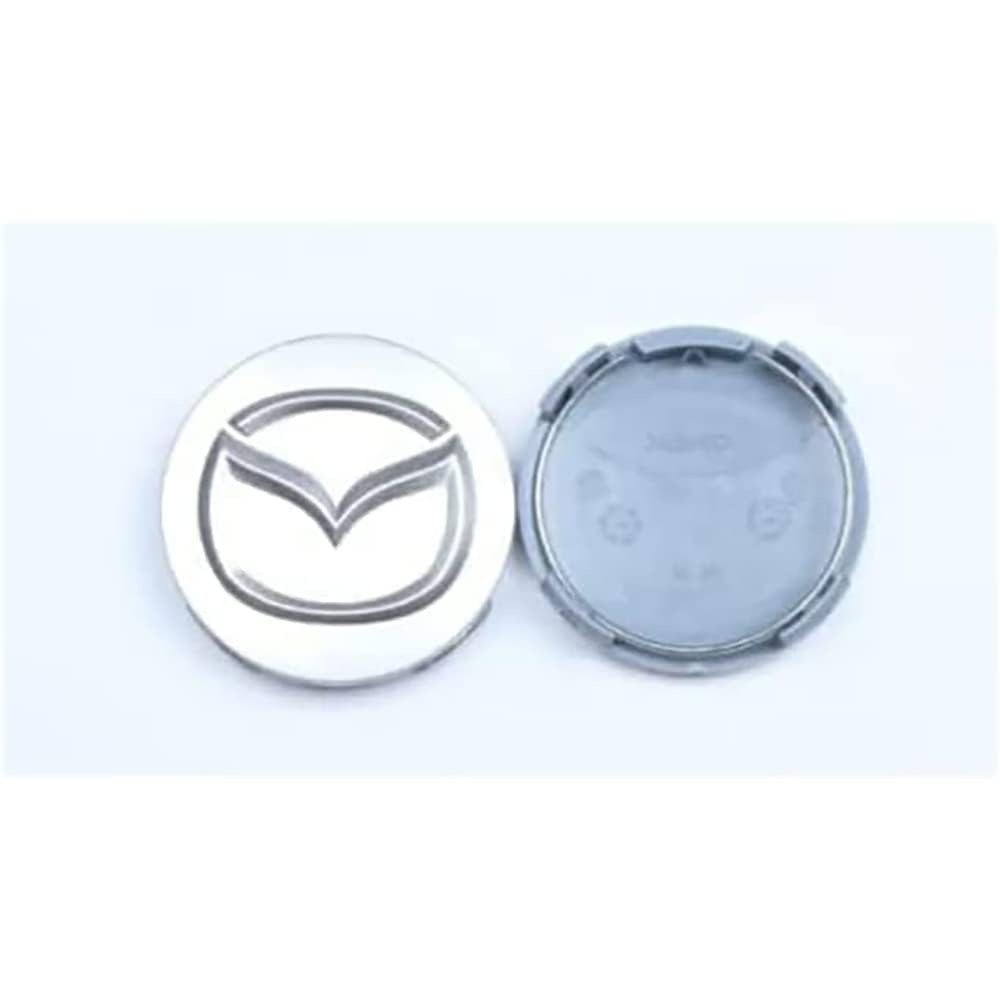 4 Stück Auto Radnabenkappen, Compatible with Mazda MX5 MX30 CX30 CX5 CX50 CX7 60MM Radmitten-Nabenkappen wasserdichte staubdichte Raddekorationsabdeckung Schmücken Zubehör,4 Pieces-normal von Generisch