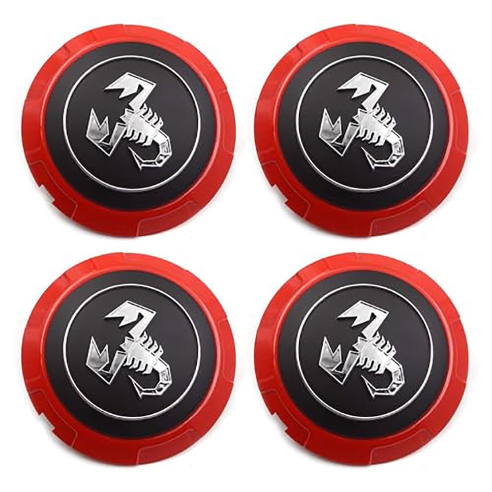 4 Stück Auto Radnabenkappen Compatible with FIAT 500 Abarth 133mm,Nabendeckel Radabdeckung Radnabendeckel Wasserdicht Staubdicht Langlebig Reifen Felgen Zubehör von Generisch