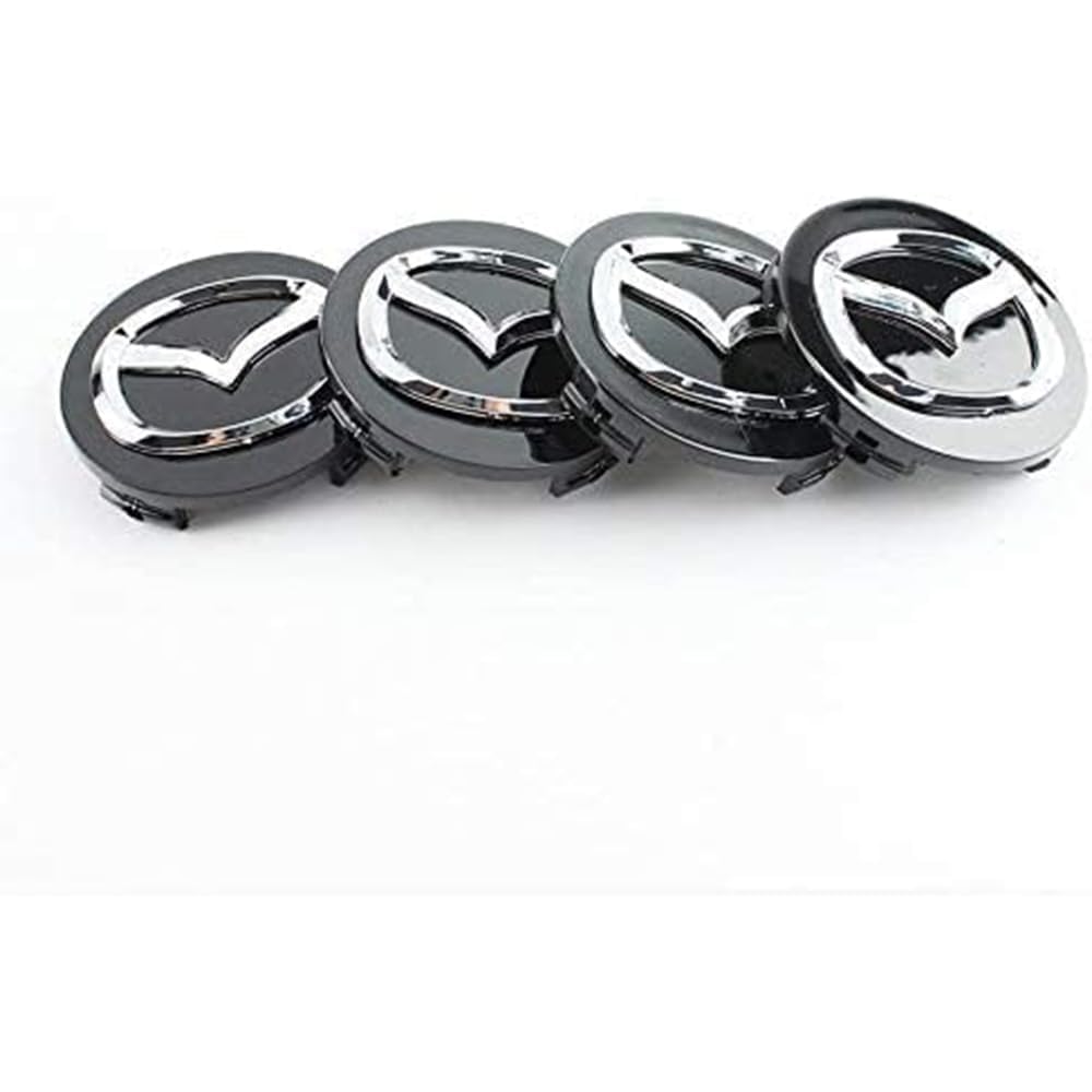 4 Stück Auto Radnabenkappen Compatible with Mazda Speed MS MX3 CX3 CX5 2 3 6 323 626 RX8 RX7 56mm,Felgenkappen Nabendeckel Radnabendeckel Verschleißfest Kratzfeste Reifen Felgen Zubehör von Generisch