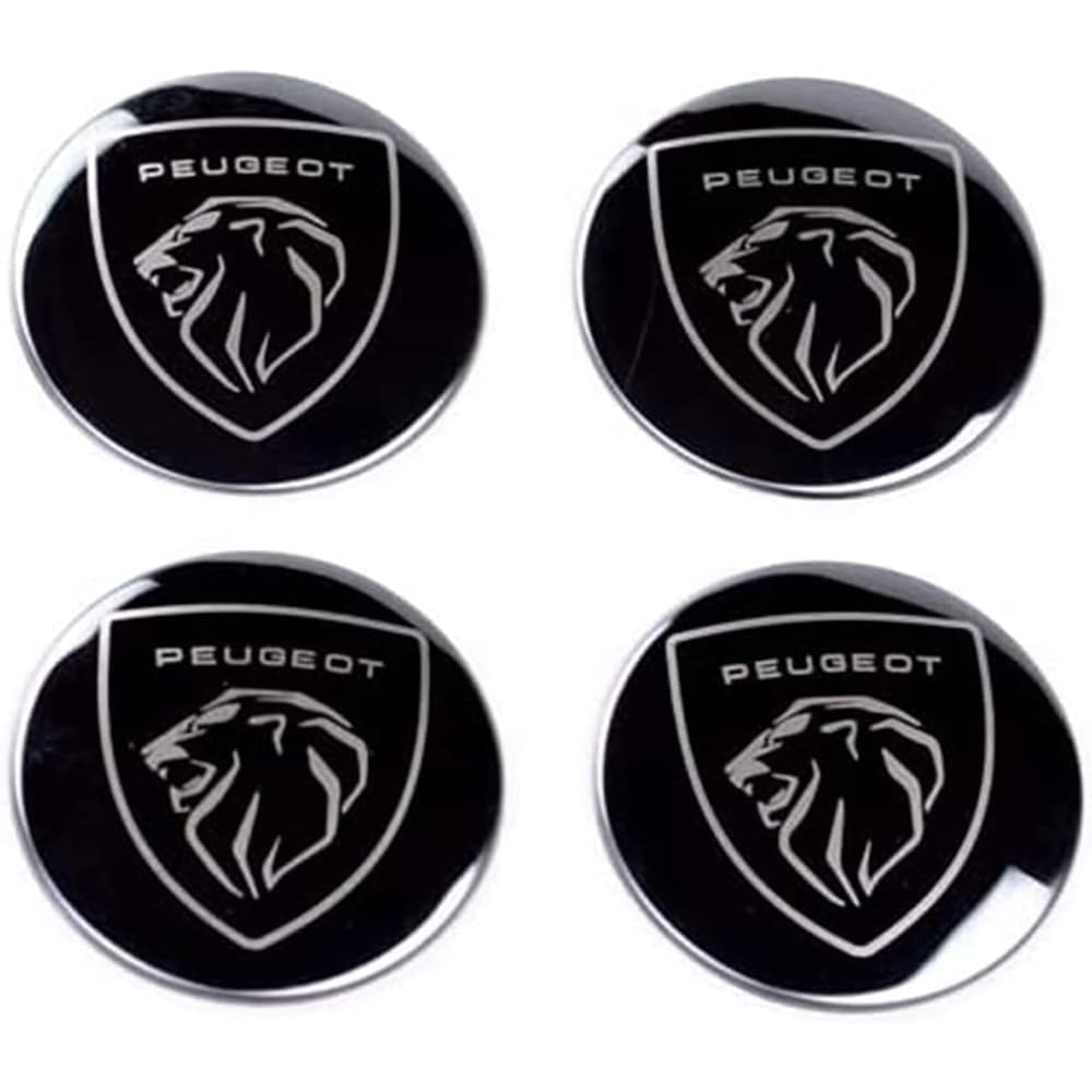 4 Stück Auto Radnabenkappen Compatible with Peugeot All Models 60 mm Nabendeckel Radnabendeckel Felgendeckel Felgenkappen Wheel Caps Nabenkappen Radkappe Radnabenabdeckung von Generisch