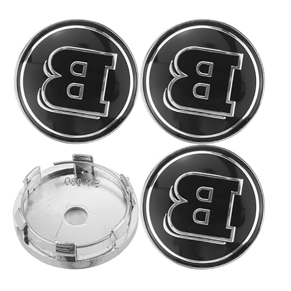 4 Stück Auto Radnabenkappen Compatible with Smart Brabus 60mm Nabendeckel Radnabendeckel Felgendeckel Felgenkappen Wheel Caps Nabenkappen Radkappe Radnabenabdeckung von Generisch