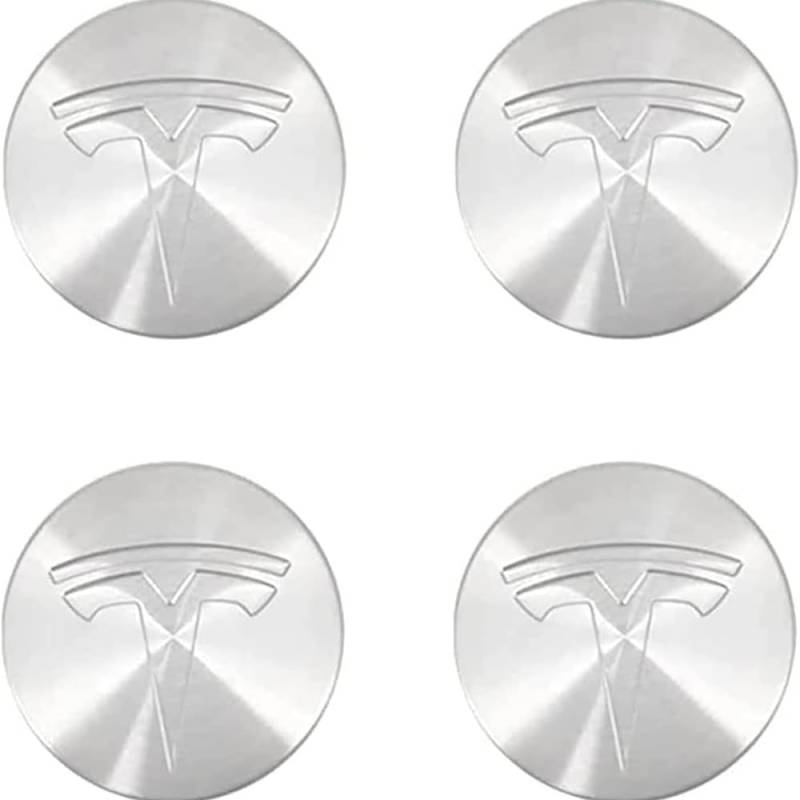 4 Stück Auto Radnabenkappen Compatible with Tesla Model 3 X S 65mm Radkappen Nabendeckel Radnabenabdeckung Nabenkappen Felgendeckel Felgenkappen Radnaben Nabenabdeckung,G-normal von Generisch