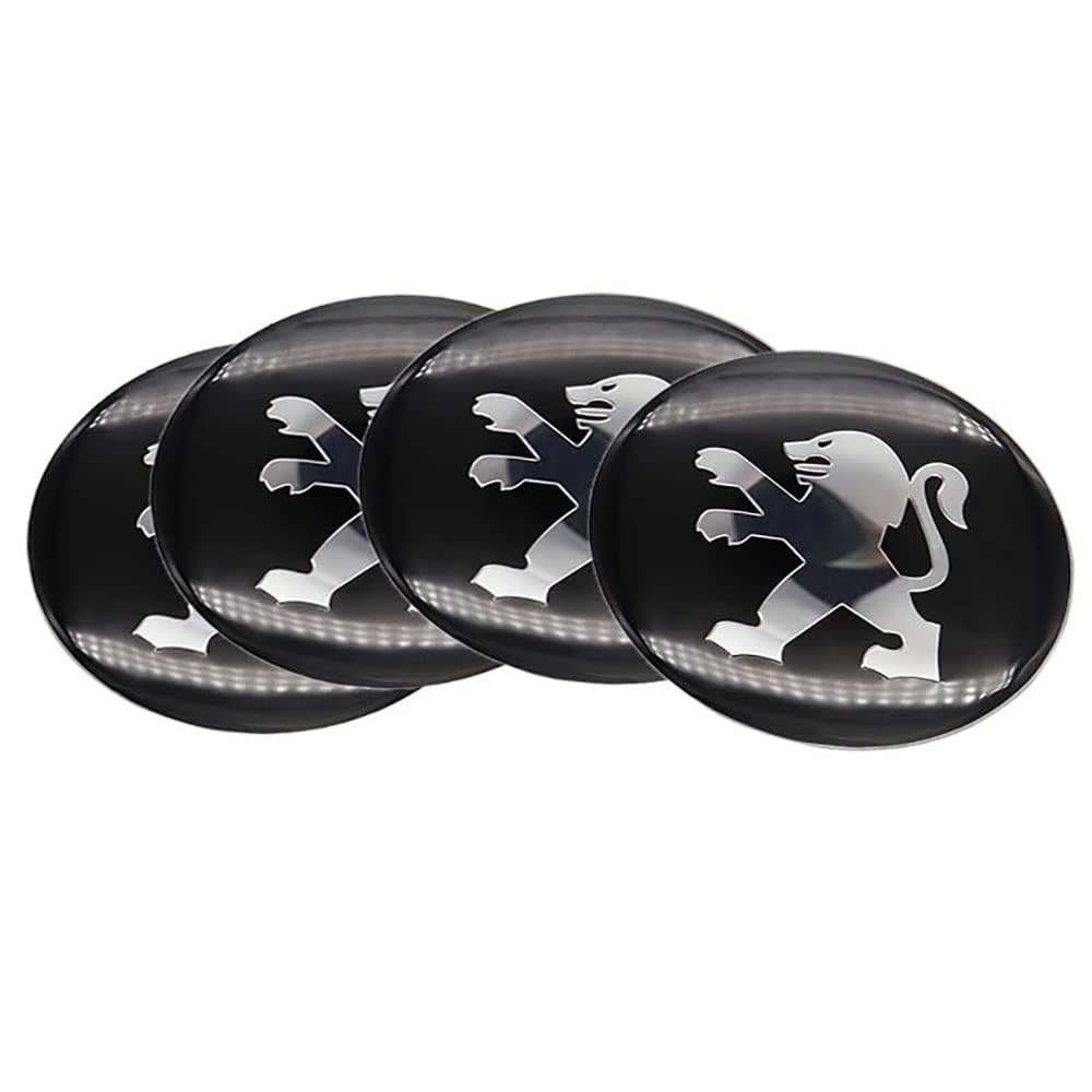 4 Stück Auto Radnabenkappen Wheel Center Caps Alufelgen Felgenkappen Nabendeckel Aufkleber, ​Compatible with Peugeot 65MM Auto Dekoration Abzeichen Zubehör von Generisch