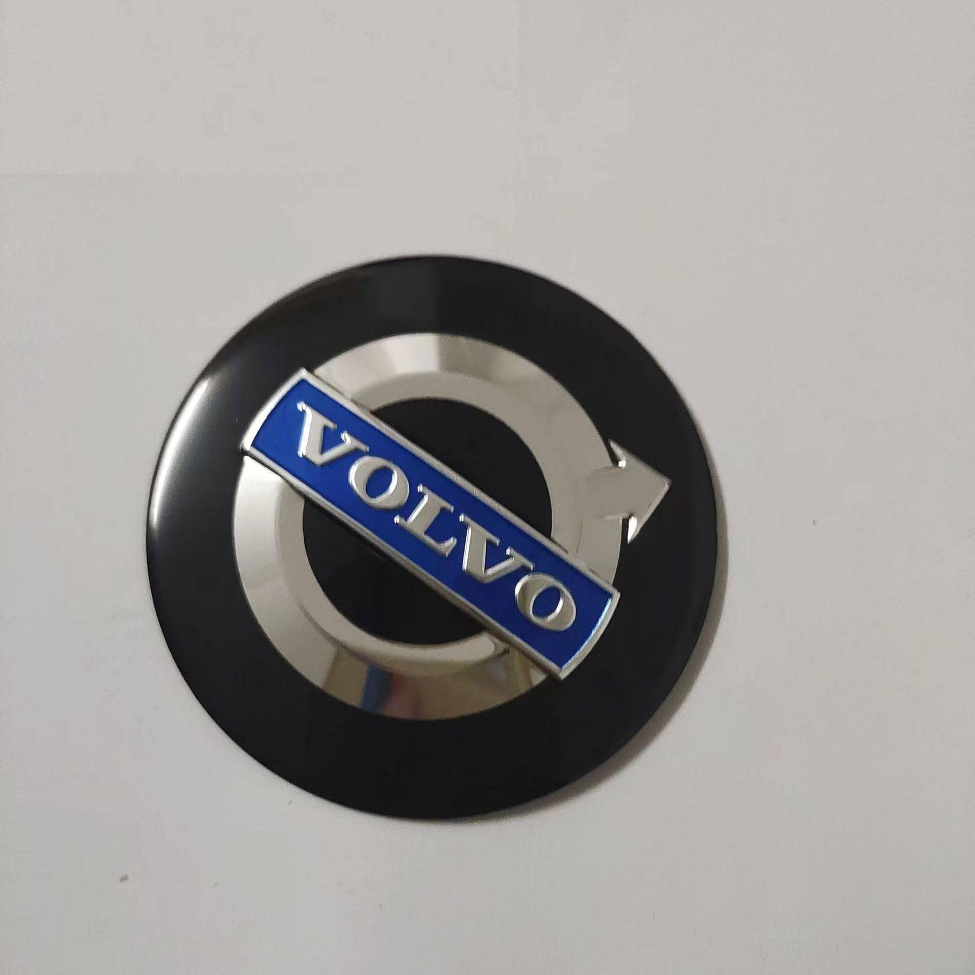 4 Stück Nabendeckel Aufkleber Compatible with Volvo 56mm 60mm 65mm,Nabenkappen Abzeichen Sticker Auto Radnabenkappen Aufkleber Felgen Aufkleber Dekorationsaufkleber,Schwarz-56MM von Generisch