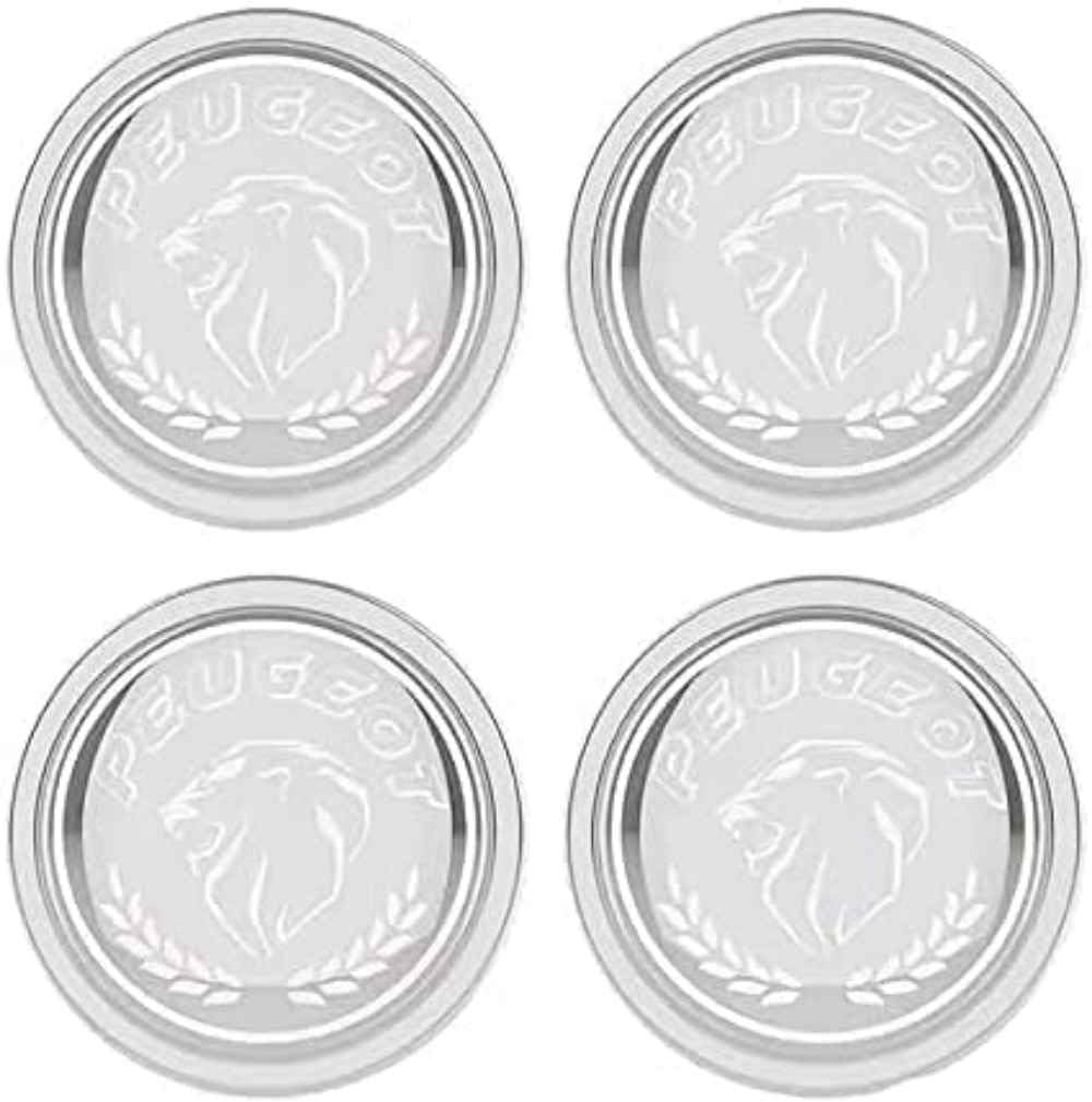 4 Stück Nabendeckel Compatible with Peugeot 56mm, Radnabenkappen Auto Radnabenabdeckung, Staubdicht Wasserdicht Radnabendeckel Nabenkappen Felgendeckel Felgenkappen,B White-normal von Generisch