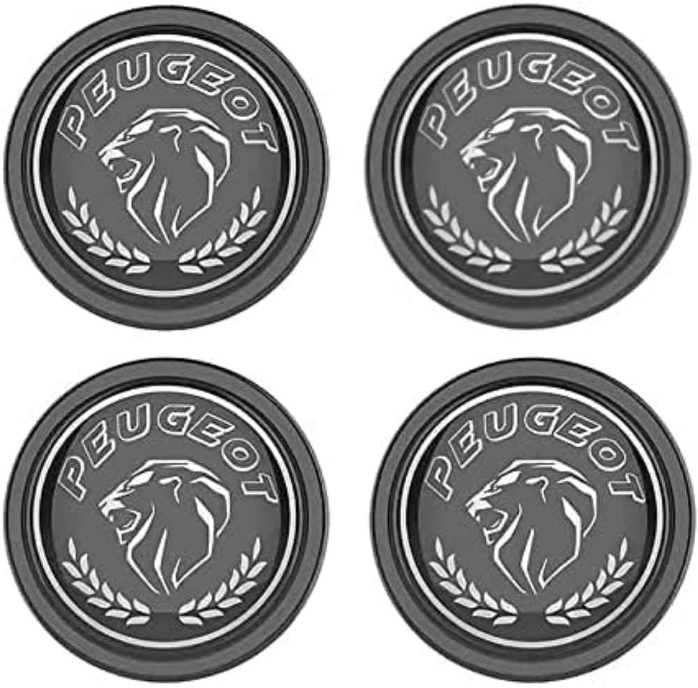 4 Stück Nabendeckel Compatible with Peugeot 56mm, Radnabenkappen Auto Radnabenabdeckung, Staubdicht Wasserdicht Radnabendeckel Nabenkappen Felgendeckel Felgenkappen,C Black-normal von Generisch