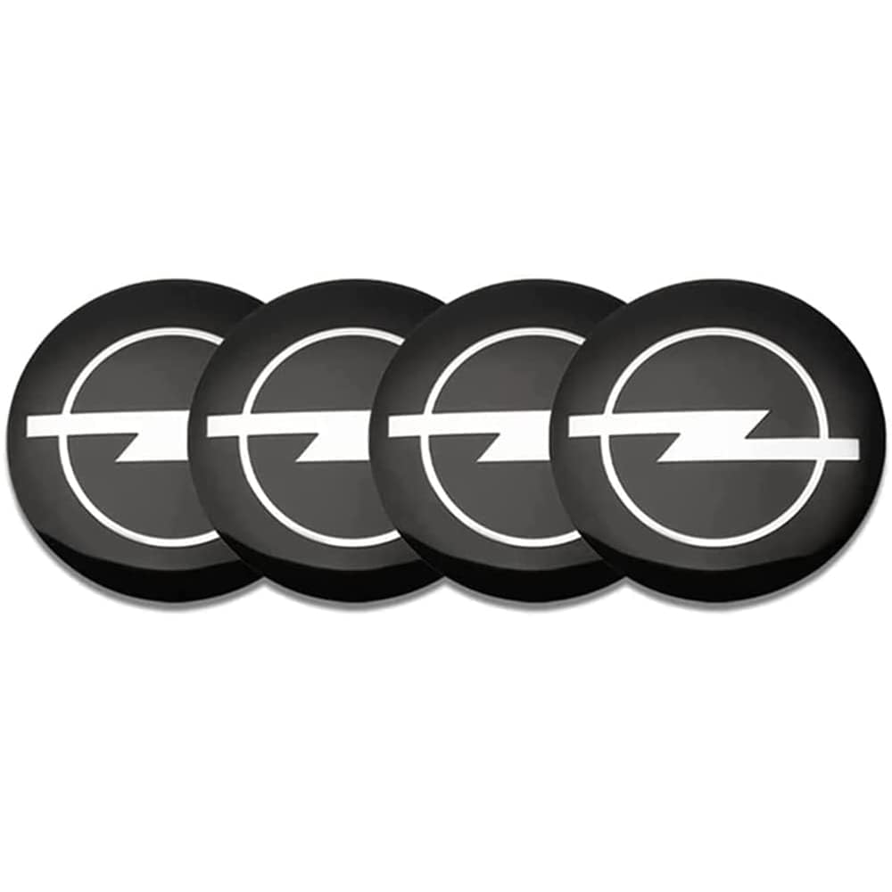 4 Stück Radnabenkappen, Compatible with Opel OPC Astra J H G K Insignia Corsa D B E Mokka Vectra 56MM Radmittenkappen-Ersatz staubdicht Felgen Naben Radkappen Auto-Styling-Zubehör von Generisch