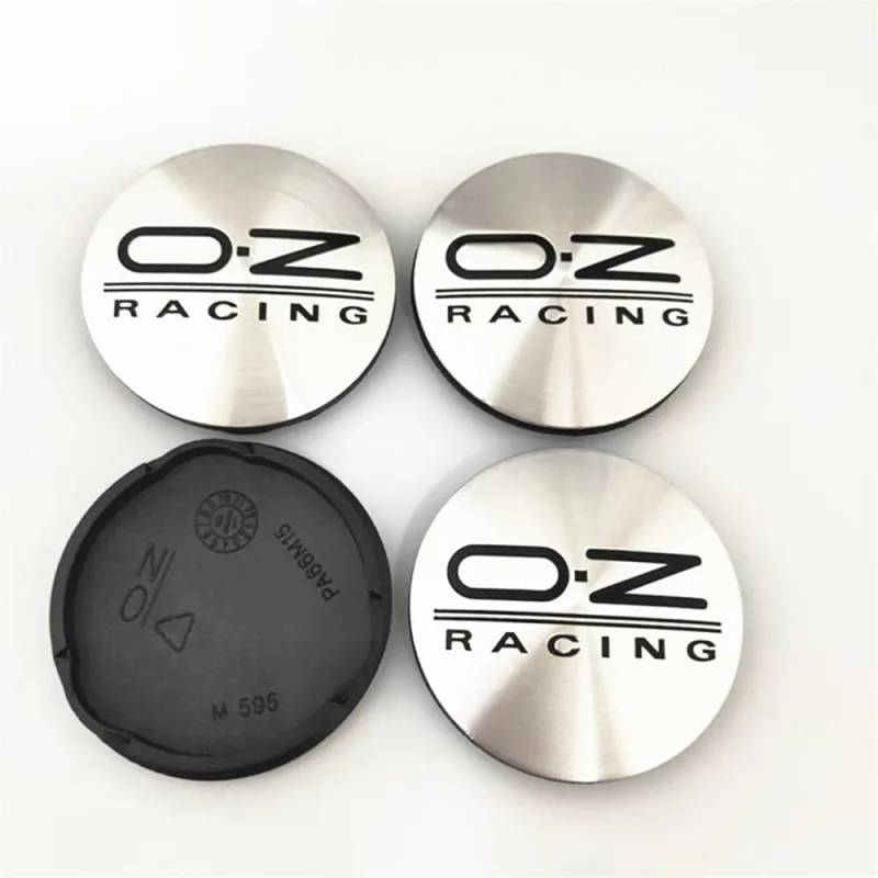 4 Stück Radnabenkappen Compatible with OZ Racing M595 O.Z 62MM Felgendeckel Radkappen Reifen Felgen Radnabenabdeckung Zubehör,Silverblack-normal von Generisch