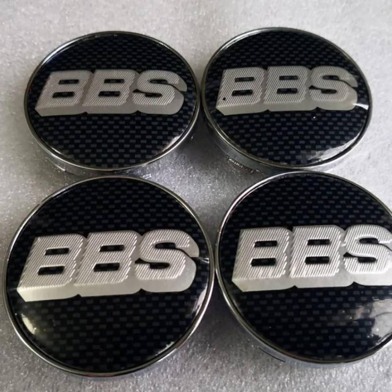 4 x Auto-Nabenkappen, kompatibel mit BBS, 56 mm, 60 mm, 65 mm, 68 mm, kariert, 56 mm von Generisch