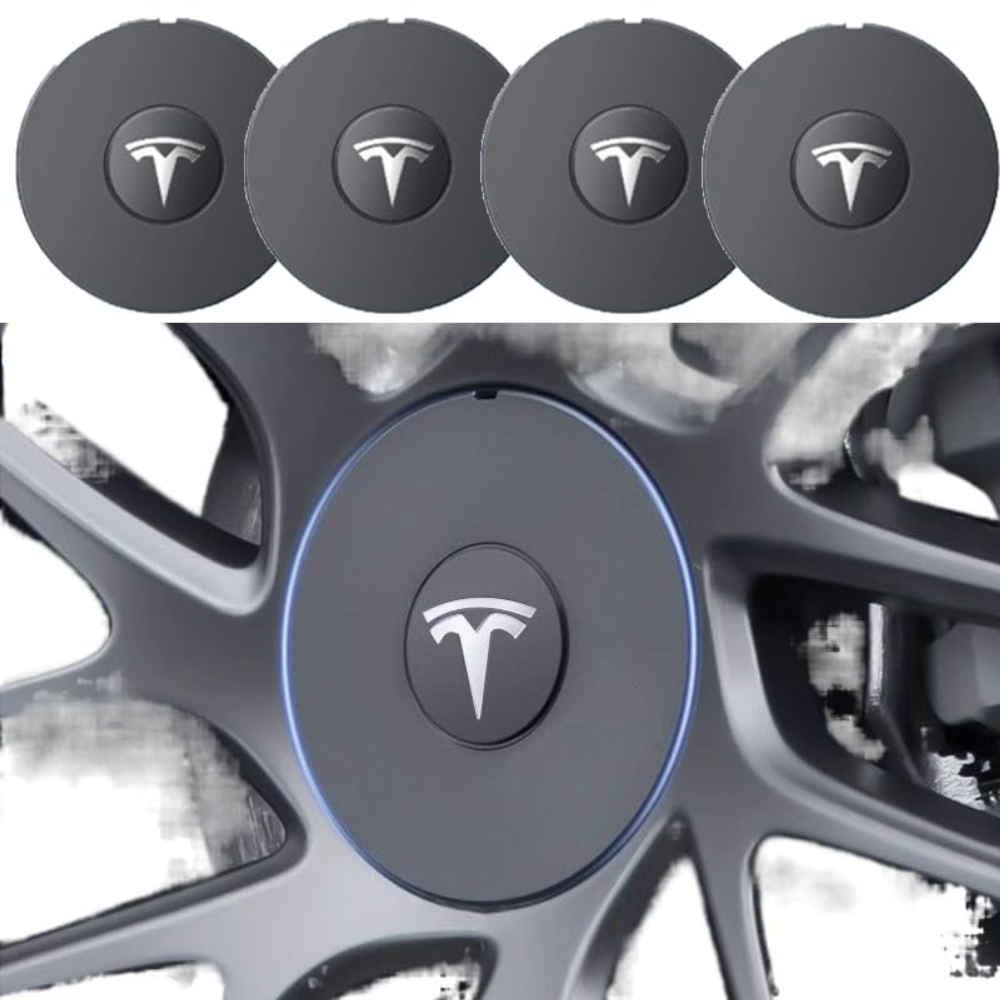 4 x Kappen Radnabenabdeckungen Radnabenkappen Compatible with Tesla Model 3 Highland 2024, Auto-Tuning Dekoration Zubehör Zentralen Logo Teilewasserdicht,WHI-te-normal von Generisch