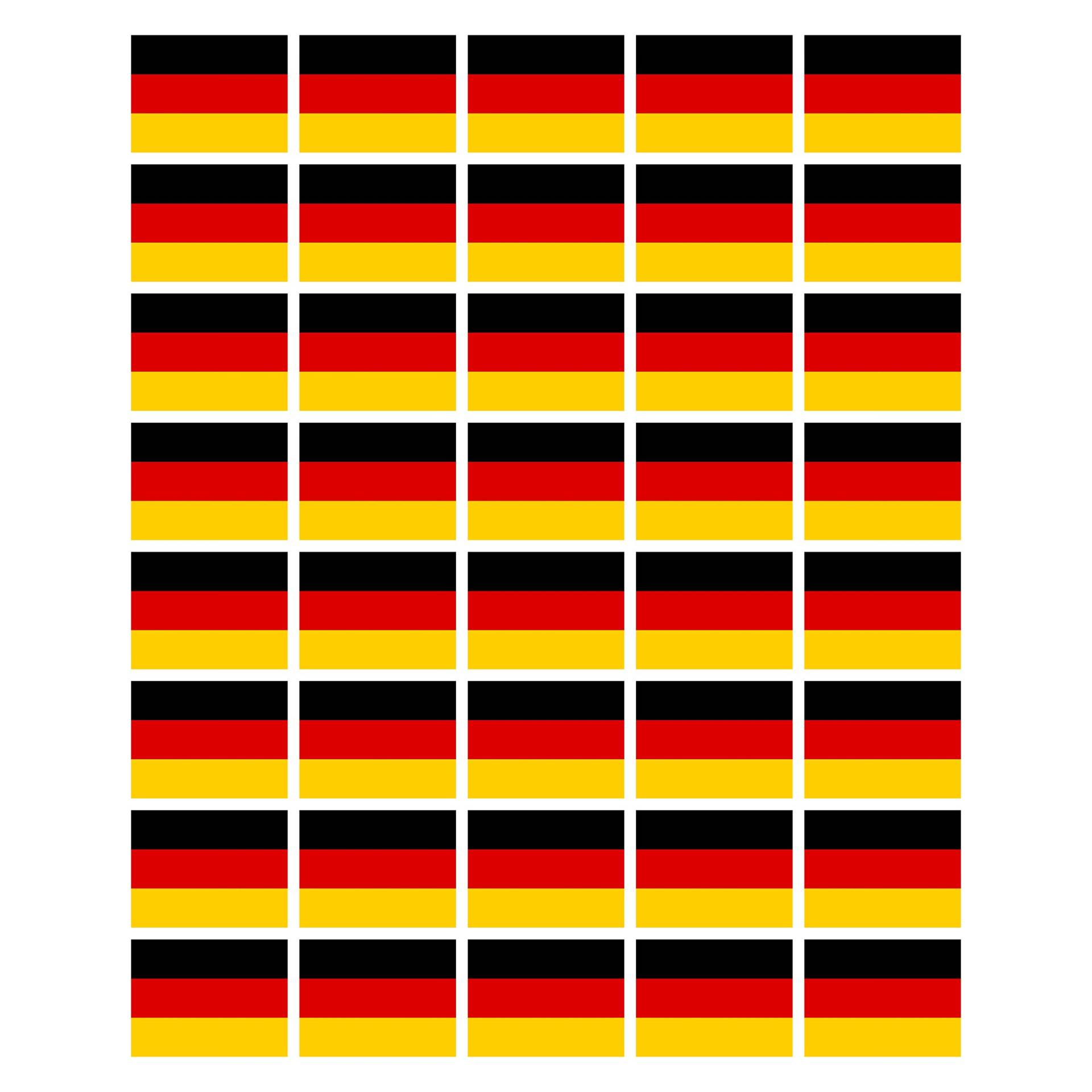 40 Stück Aufkleber Deutschland Flagge 4 cm x 3 cm | German Flag | Germany | wetterfest & UV Schutz | Set von ZYZYZK