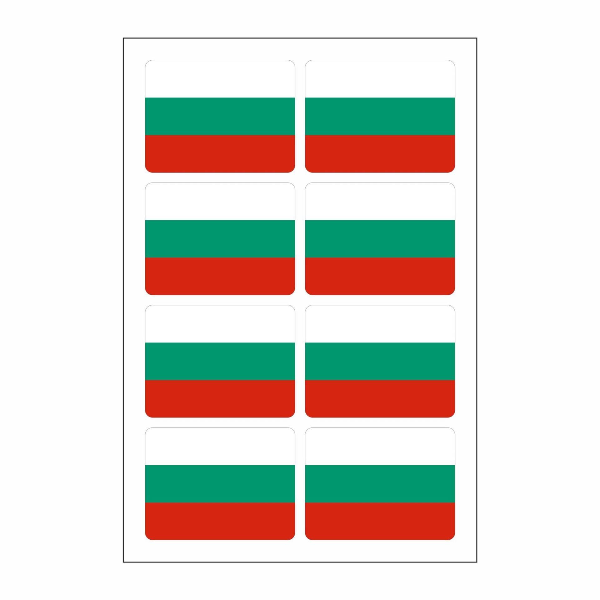 8 Stück Aufkleber Bulgarien Flaggen Set | Sticker Bulgaria Autoaufkleber von Generisch