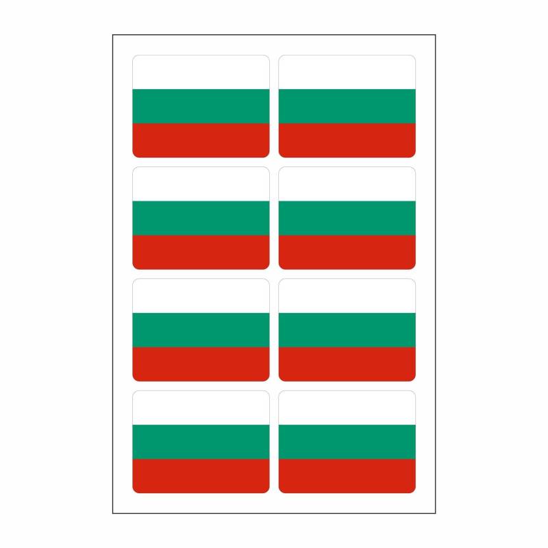 8 Stück Aufkleber Bulgarien Flaggen Set | Sticker Bulgaria Autoaufkleber von Generisch