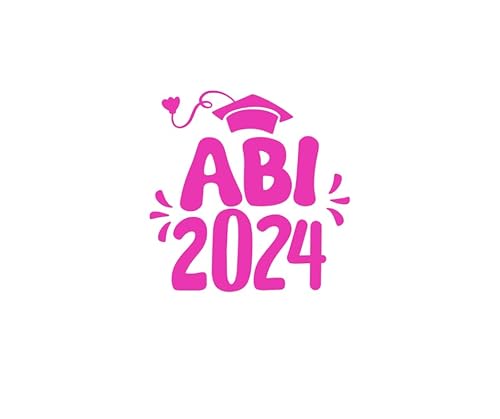 ABI 2024 AUTOAUFKLEBER | 10 Farben wählbar | 10, 15 oder 20 cm| Autoaufkleber Aufkleber| Tuning Sticker Abitur 2024| Geschenk Abschluss| Wasserfest Vynil-Aufkleber (Pink, 15 cm) von Generisch