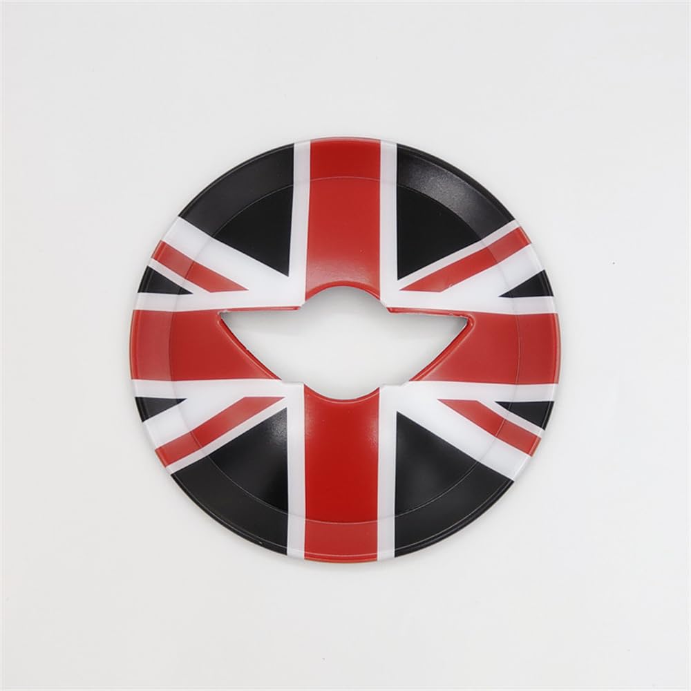 ABS Kunststoff Lenkrad Dekoration Trim Aufkleber Shell für Mini Cooper R55 Clubman R56 Hatchback R57 Convertible R58 Coupe R59 Roadster R60 Countryman R61 Paceman 2006~2016 (Union Jack Black) von Generisch