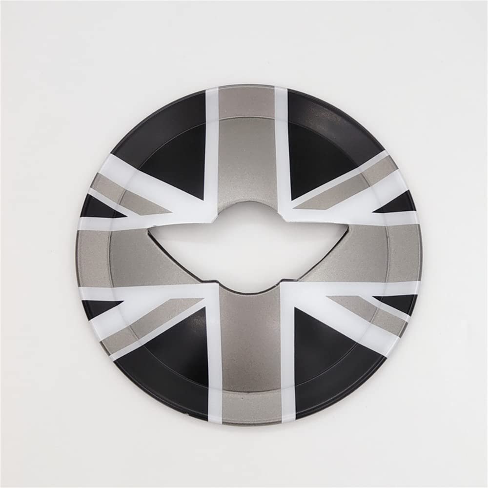 ABS Kunststoff Lenkrad Dekoration Trim Aufkleber Shell für Mini Cooper R55 Clubman R56 Hatchback R57 Convertible R58 Coupe R59 Roadster R60 Countryman R61 Paceman 2006~2016 (Union Jack Gray) von Generisch