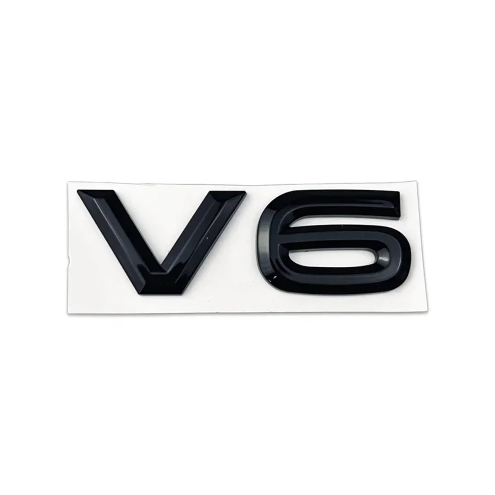 ABS V6 Logo Auto Kühlergrill Abzeichen Heckkofferraum Emblem Kompatibel mit R32 R36(Sticker-Black) von Generisch