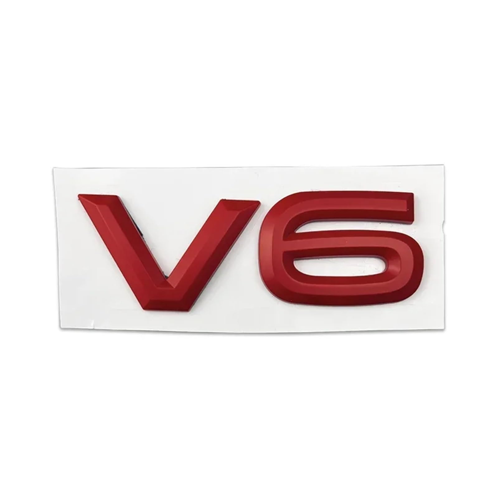 ABS V6 Logo Auto Kühlergrill Abzeichen Heckkofferraum Emblem Kompatibel mit R32 R36(Sticker-Red) von Generisch