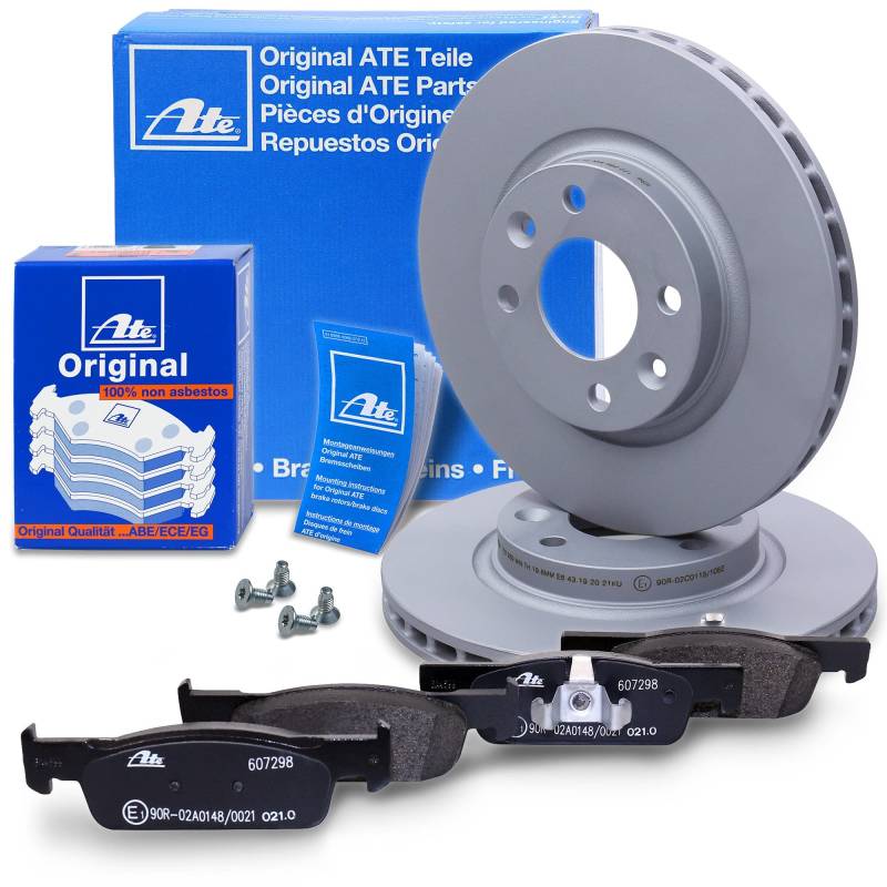 ATE Bremsenset Vorderachse inkl. Bremsscheiben vorne Ø 258 mm belüftet und Bremsbeläge vorne Kompatibel mit DACIA LOGAN 2, SANDERO II, RENAULT TWINGO 3 (BCM_, BCA_), SMART FORFOUR, FORTWO (453) von Generisch