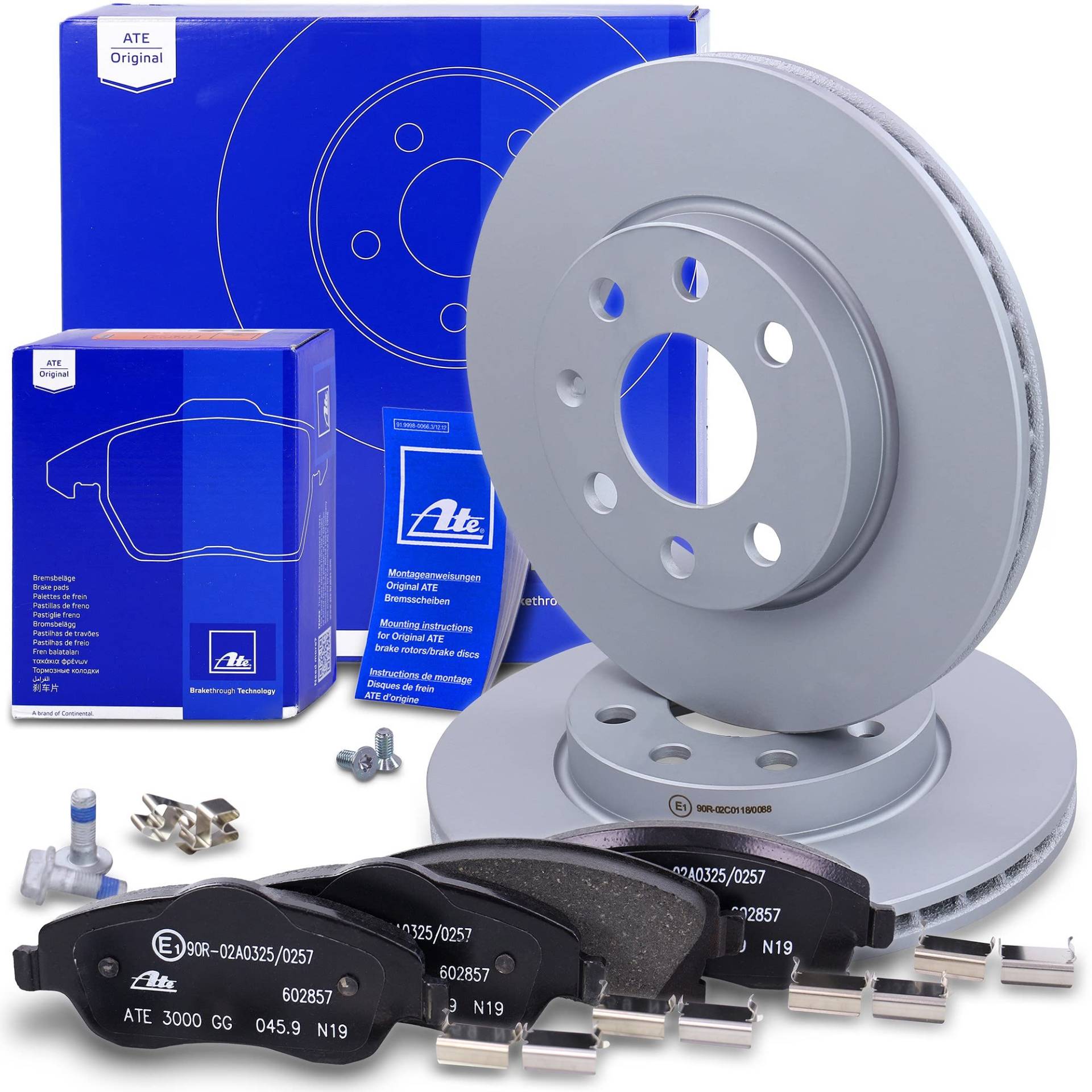 ATE Bremsenset Vorderachse inkl. Bremsscheiben vorne Ø 240 mm belüftet und Bremsbeläge vorne Kompatibel mit OPEL CORSA C (X01), CORSA C Kasten/Schrägheck (X01) von Generisch