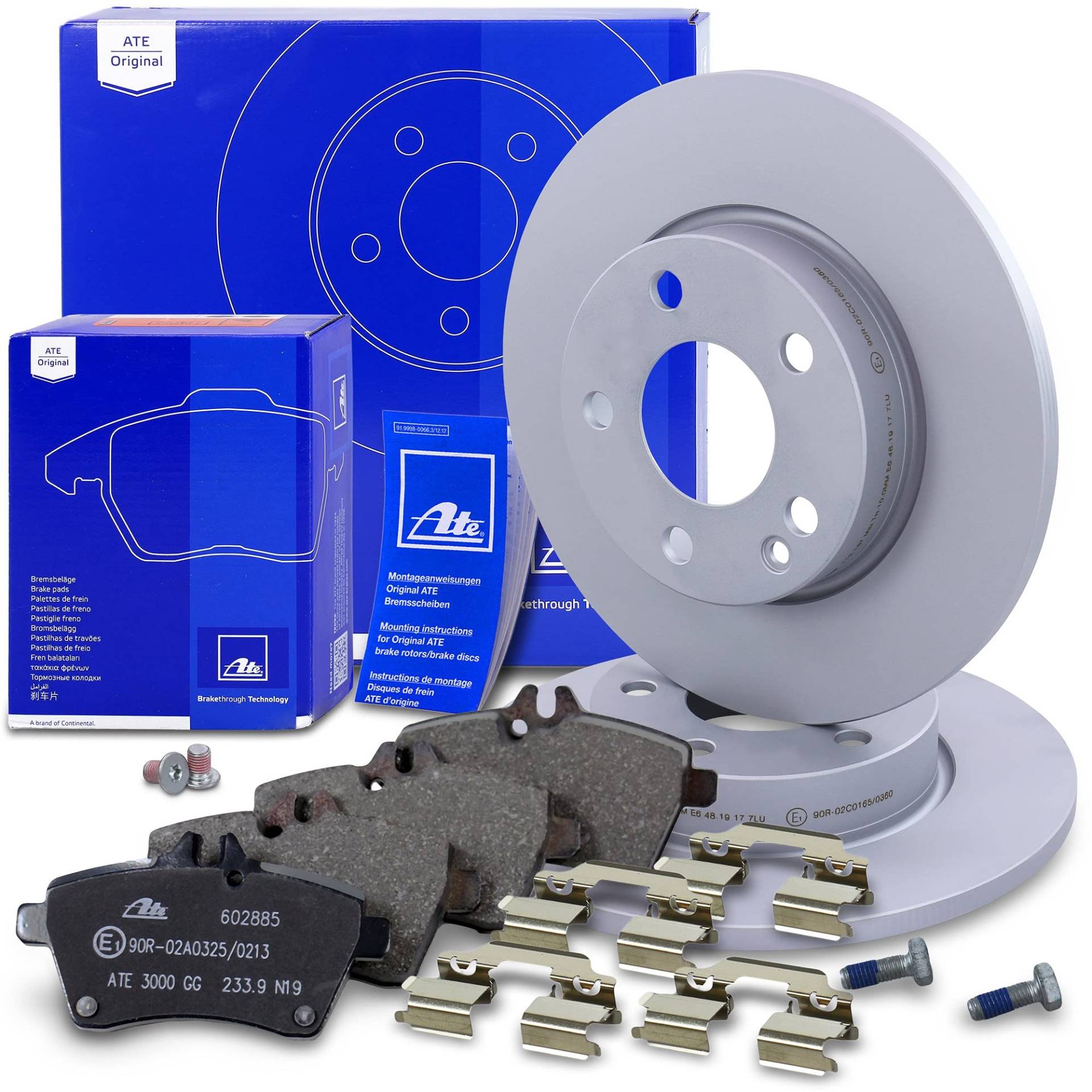 ATE Bremsenset Vorderachse inkl. Bremsscheiben vorne Ø 276 mm und Bremsbeläge vorne Kompatibel mit MERCEDES-BENZ A-Klasse (W169) von Generisch