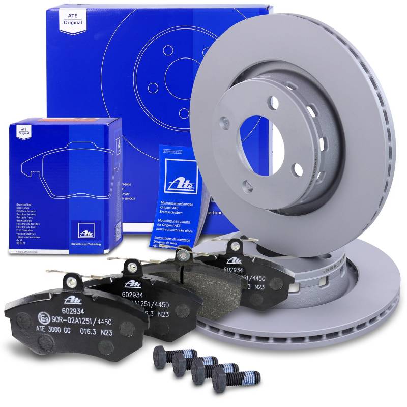 ATE Bremsenset Vorderachse inkl. Bremsscheiben vorne Ø 280 mm belüftet und Bremsbeläge vorne Kompatibel mit AUDI 80 B4 Avant (8C5), 80 B4 Stufenheck (8C2), CABRIOLET B3 (8G7), COUPE B3 (89, 8B3) von Generisch