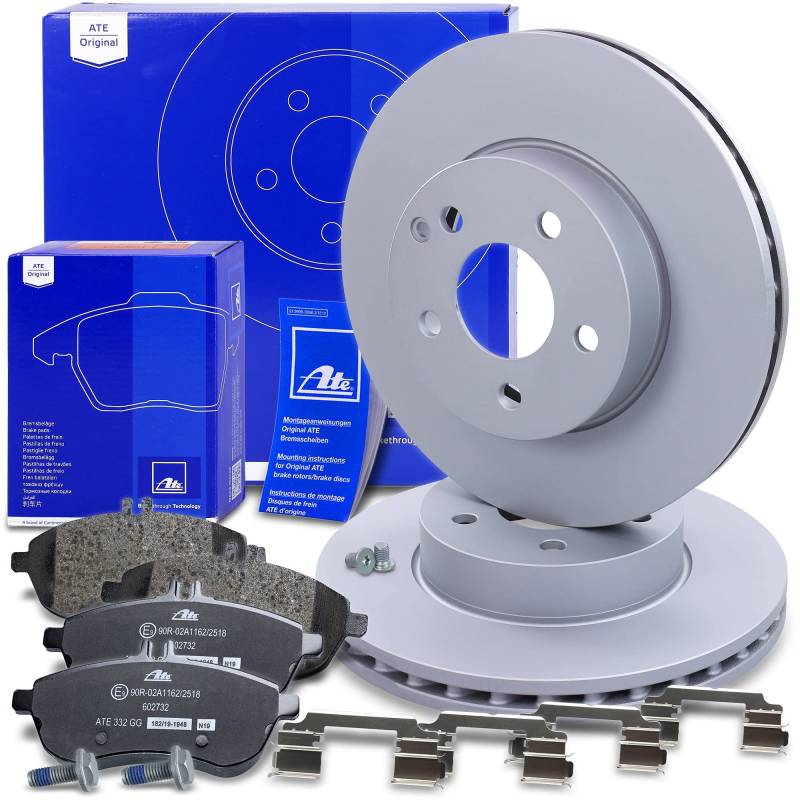 ATE Bremsenset Vorderachse inkl. Bremsscheiben vorne Ø 295 mm belüftet und Bremsbeläge vorne Kompatibel mit MERCEDES C-Klasse (W204), E-Klasse (W212, A207, C207, S212), SLC (R172), SLK (R172) von Generisch