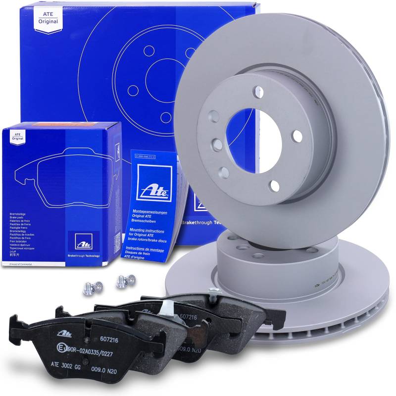 ATE Bremsenset Vorderachse inkl. Bremsscheiben vorne Ø 300 mm belüftet und Bremsbeläge vorne Kompatibel mit BMW 1er (E88, E82, E90, E93), Z4 Roadster (E89) von Generisch