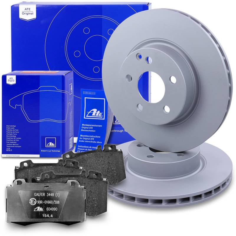 ATE Bremsenset Vorderachse inkl. Bremsscheiben vorne Ø 312 mm belüftet und Bremsbeläge vorne Kompatibel mit MERCEDES-BENZ CLS (C219), E-Klasse (W211), E-Klasse T-Model (S211) von Generisch