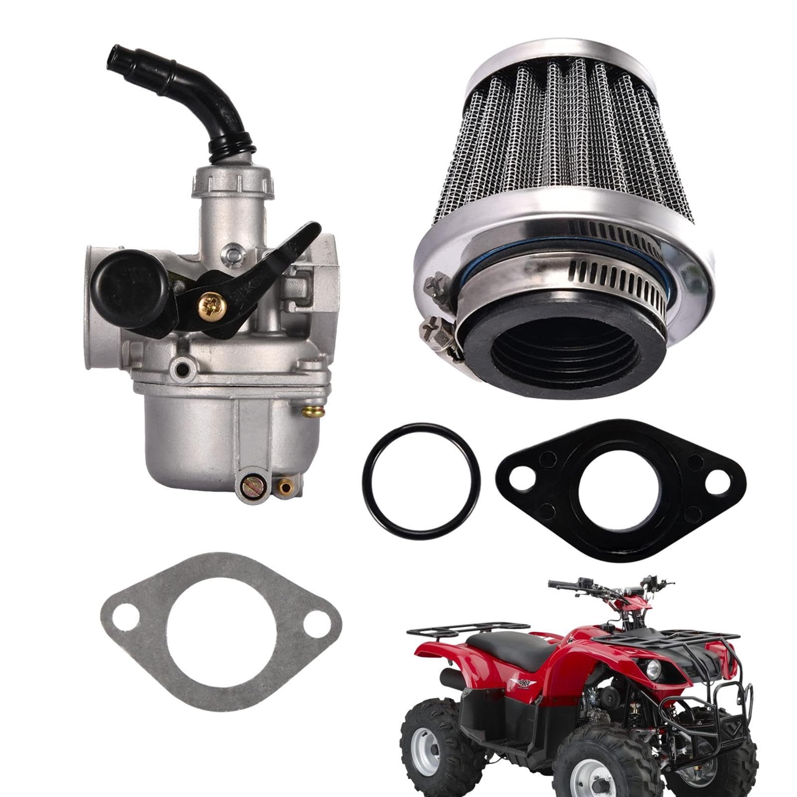 Ansaugfilter, ATV-Luftfilter - Pilzkopffilter PZ19 Vergaser - Flexibler Motorluftfilter, Vergaser-Luftfilterreiniger, 70CC 90CC 110CC für Motorradroller von Generisch