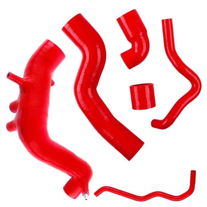 Ansaugschlauch Für 1998-2006 Für VW 1,8 T Für GOLF MK4 GTI Für Silikon Air Turbo Boost Ladeluftkühler Schlauch Rohr PIpe Kit 6PCS Lufteinlassschlauch(Rot) von Generisch