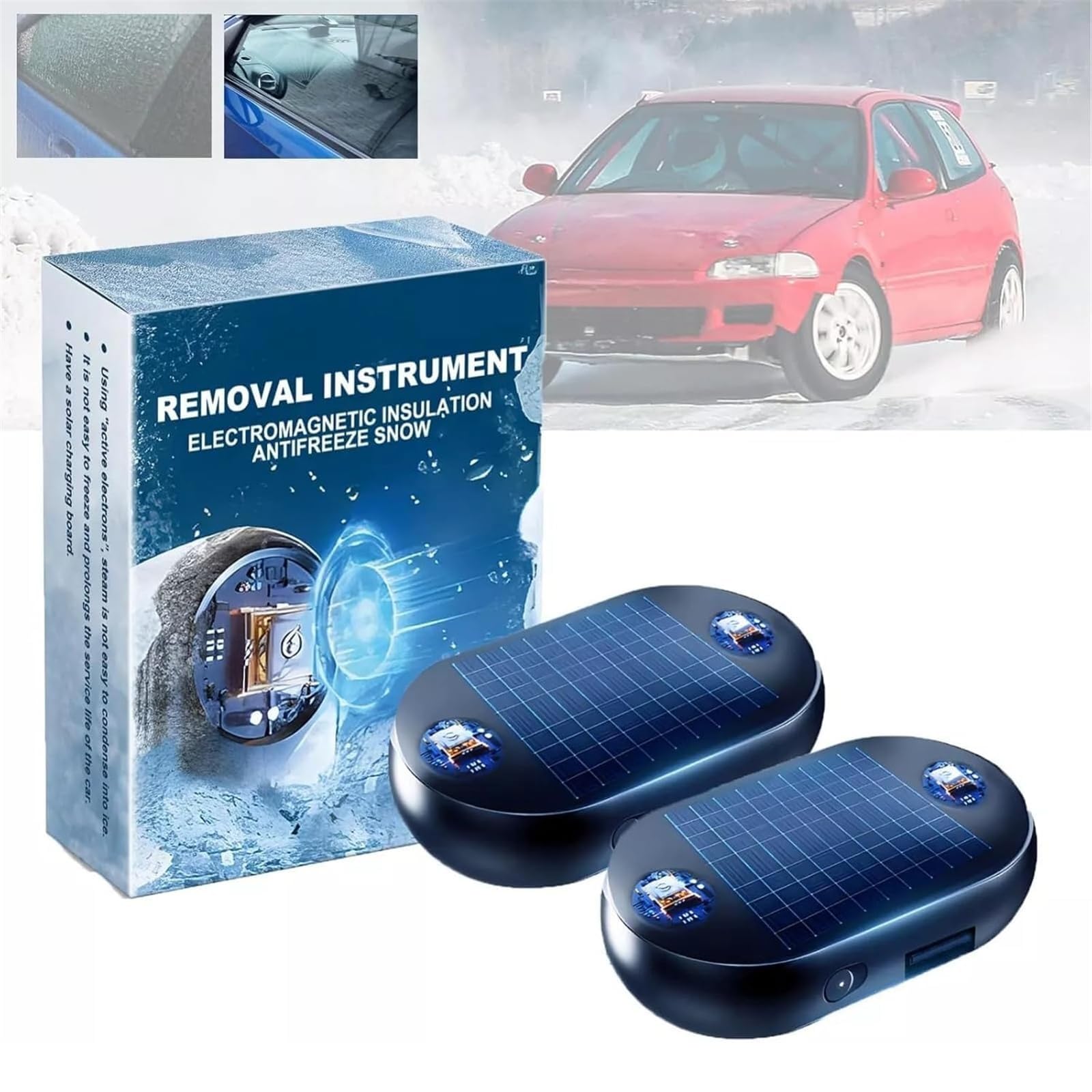 Anti-Frost elektromagnetische Auto-Schnee-Entfernung Gerät, Anti-Frost Auto-Schnee-Entfernung Gerät Haus Badezimmer Büro Störung Anti Remover Freeze Gerät (2pcs) von Generisch