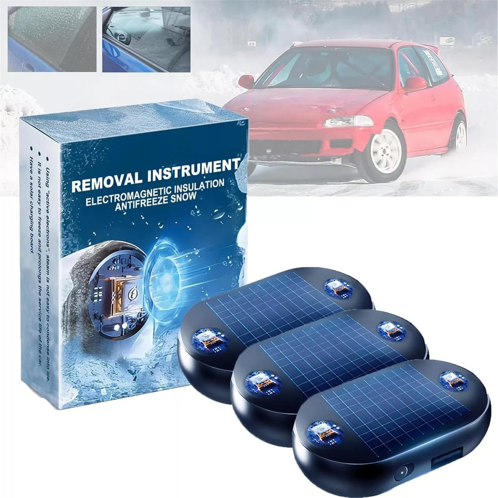 Anti-Frost elektromagnetische Auto-Schnee-Entfernung Gerät, Anti-Frost Auto-Schnee-Entfernung Gerät Haus Badezimmer Büro Störung Anti Remover Freeze Gerät (3pcs) von Generisch