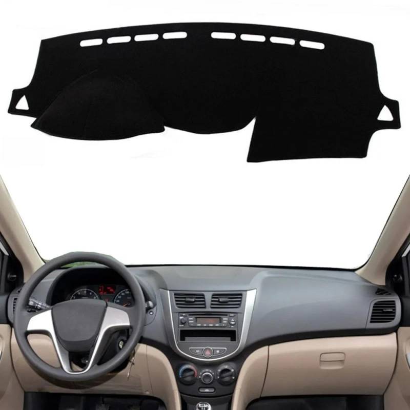 Armaturenbrett-Abdeckung Für Hyundai Für Solaris Für Accent Verna RB 2012 2012 2013 2014 2015 2016 2017 Auto Styling Dashboard Cover Matte Rugh Sunshield Teppich von Generisch