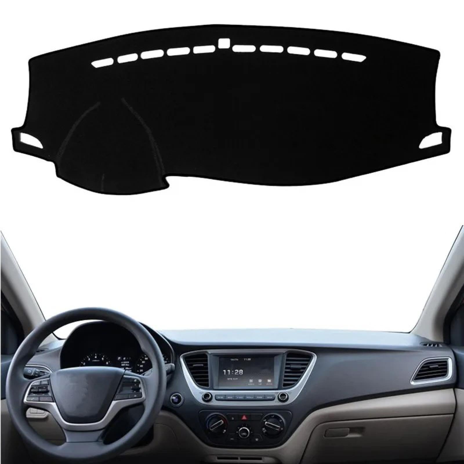 Armaturenbrett-Abdeckung Für Solaris Für Accent Verna 2017 2018-2021 Sunchade Schutz Teppichpolsterautos Accessoires Dashboard Cover Matte von Generisch