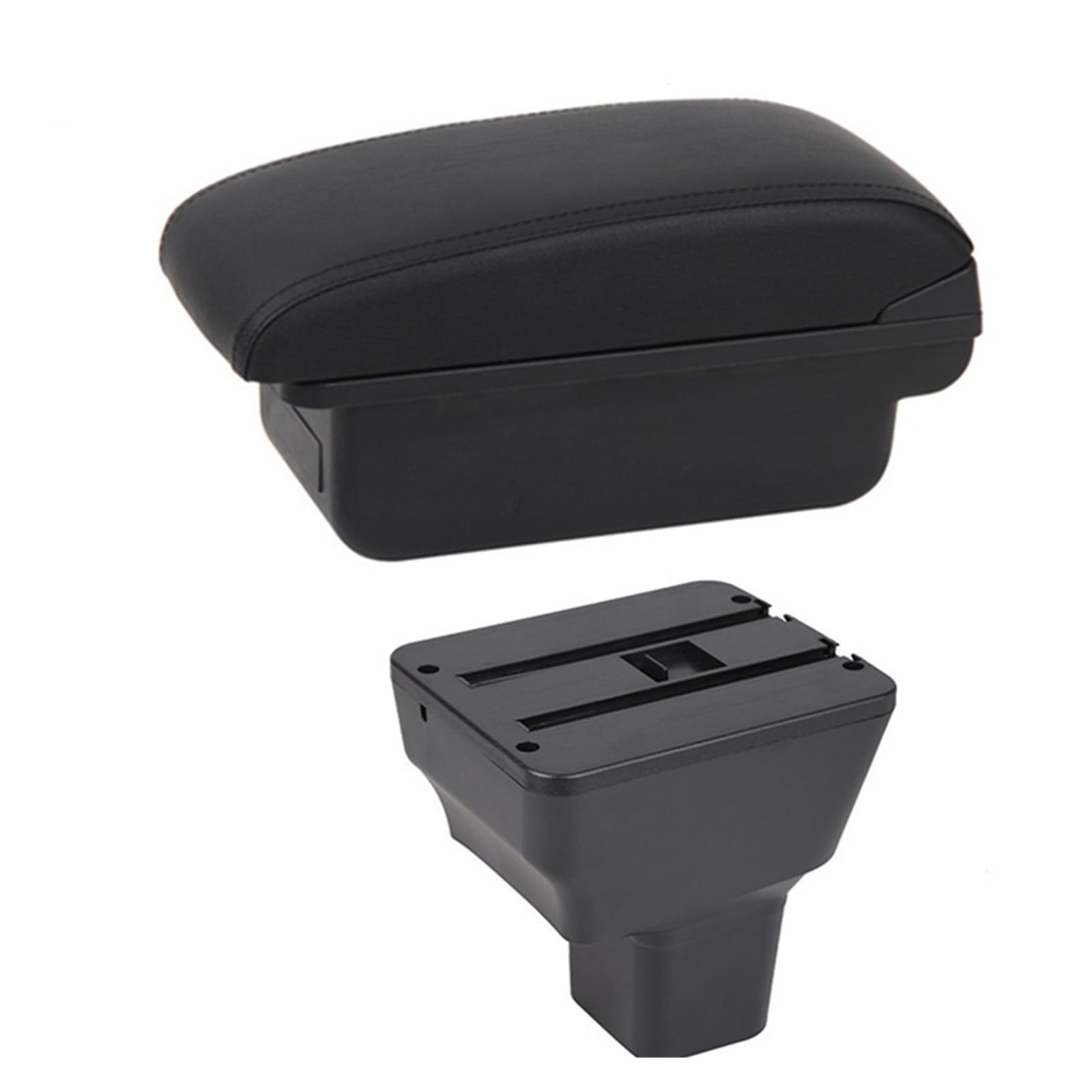 Armlehne, Aufbewahrungsbox Auto Armlehne Box für Nissan für Kicks 2016-2021 Hand Arm Rest Center Console Storage USB Retrofit Teile Zubehör(B1 Black Line) von Generisch